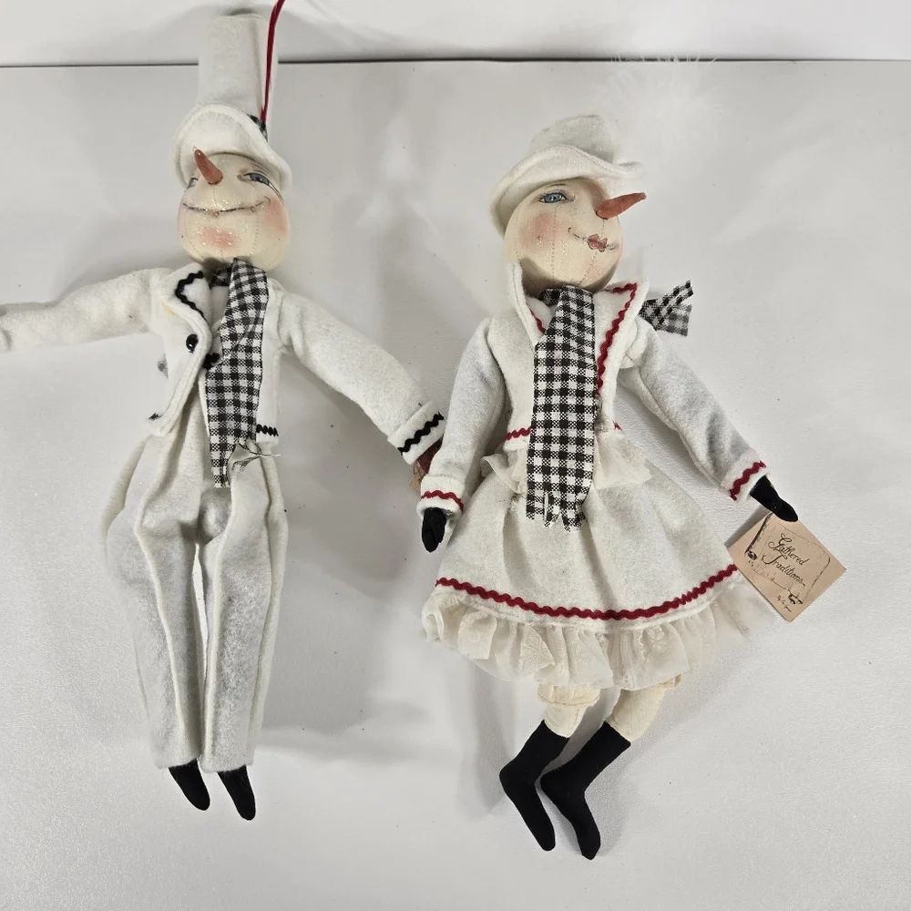 Gathered Traditions Joe Spencer Haley Snow Girl Harvey‎ Folk Art Christmas Dolls